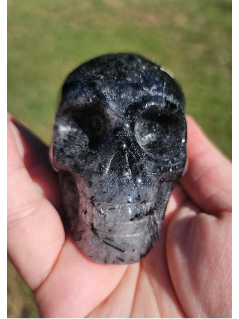 Black tourmaline skull 3 in